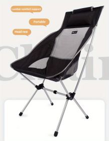 Nylon Multifunctional Reliable Material Comfortable Outdoor Camping Chair (Color: Black)