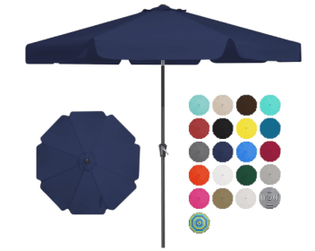 Nix DY All-iron Vertical Mid-column Umbrella 9-8-38 - Navy Blue (Option: Navy Blue9 FT)